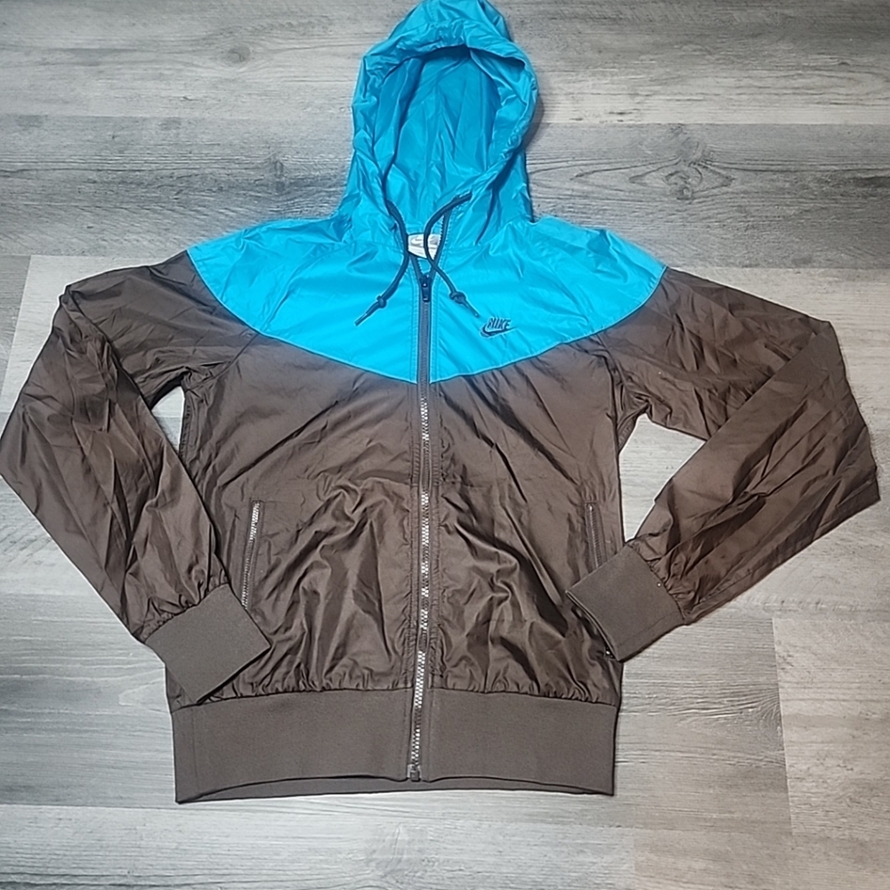 Nike Sportswear Vintage Full Zip Hoodie Nylon Two Tone Retro Jacket Young Kids M